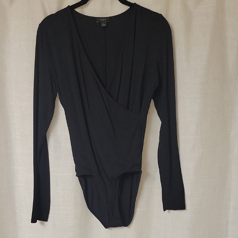 Ann Taylor Black Long Sleeve Bodysuit